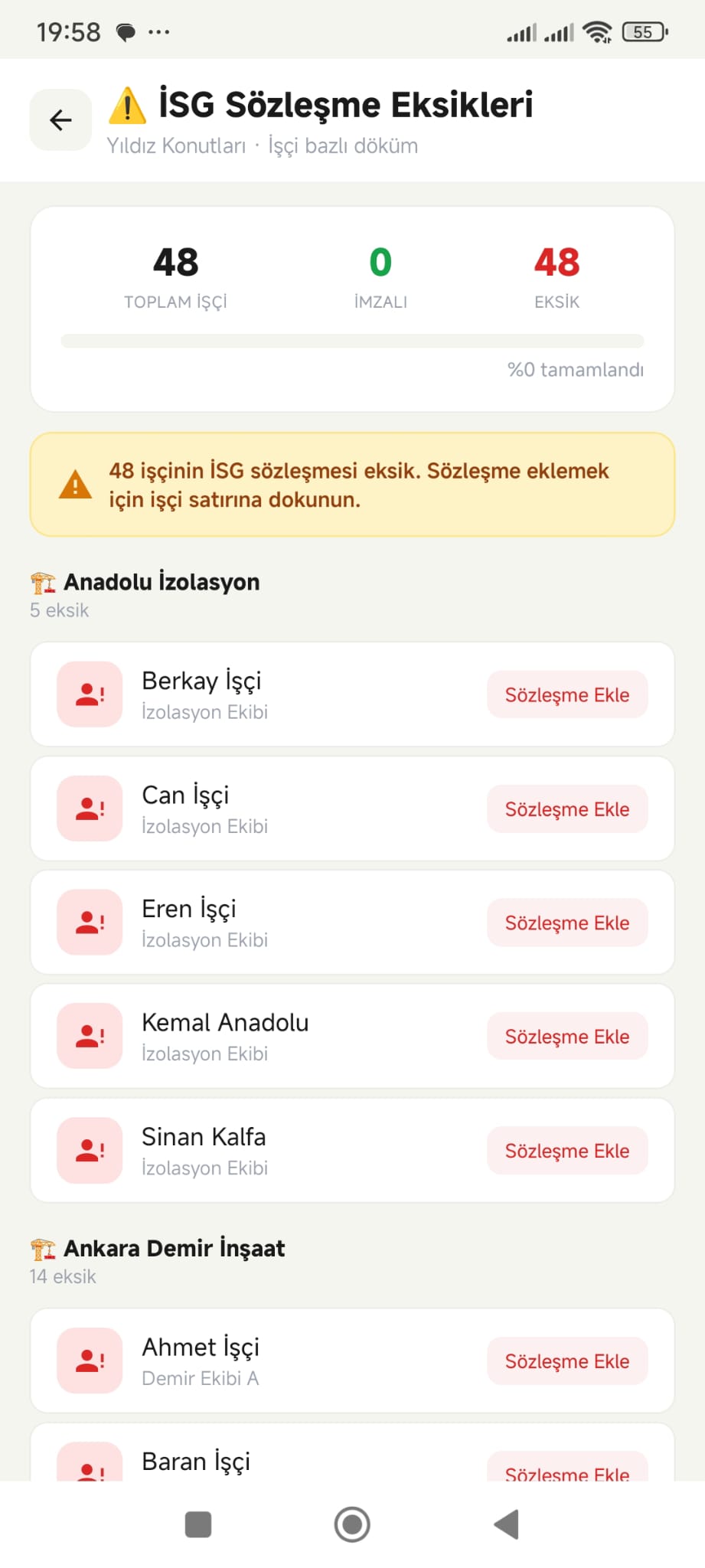 Eksik Döküm Ekran Görüntüsü