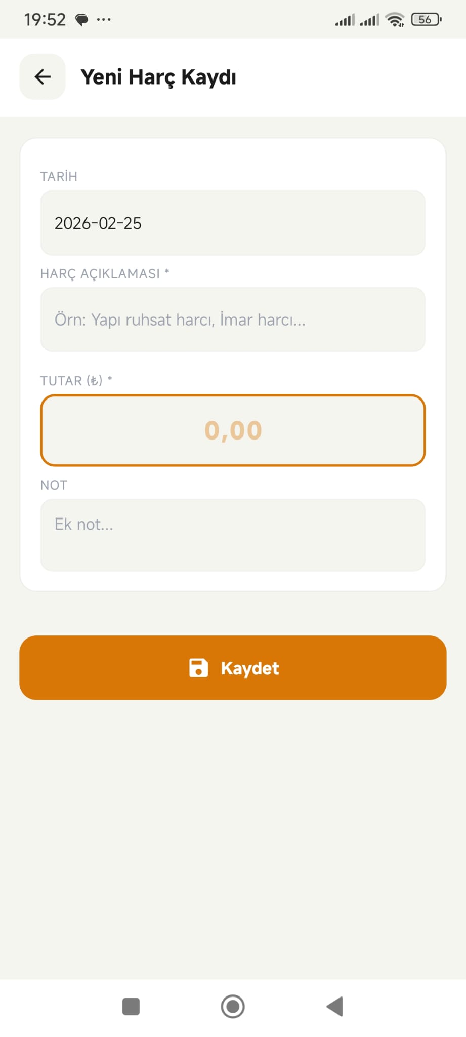 Harç Ödemeleri Ekran Görüntüsü