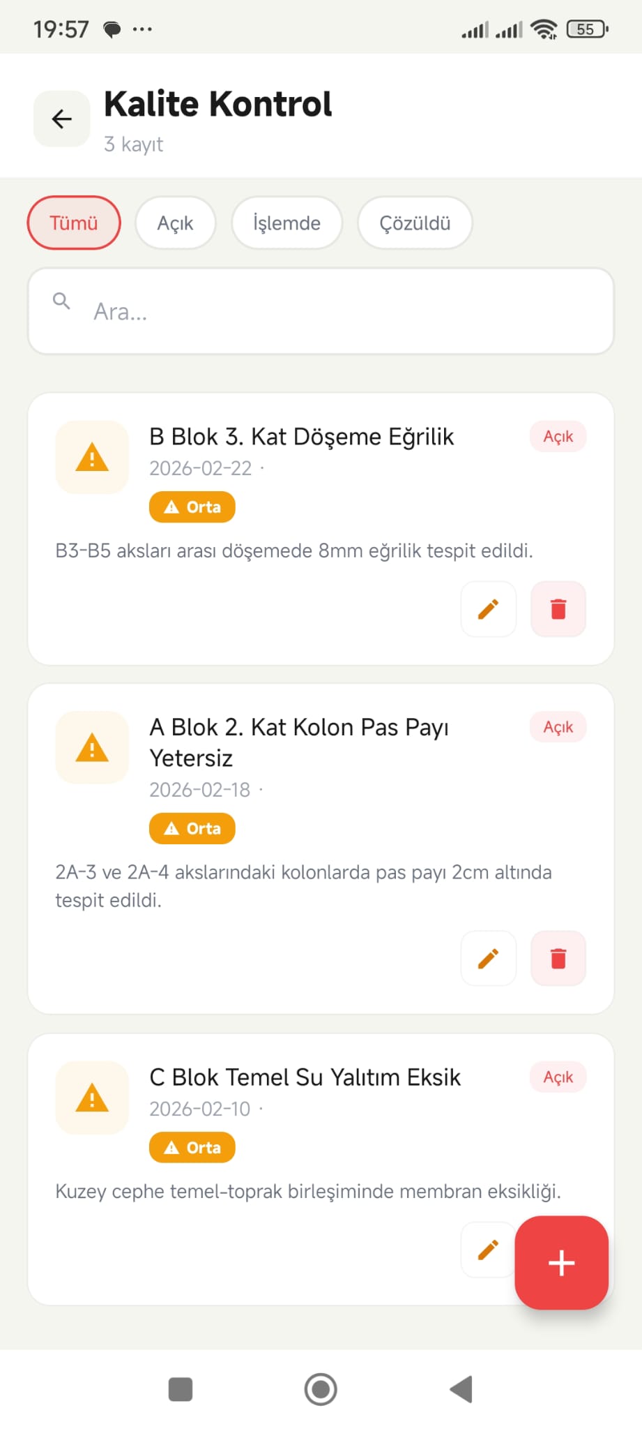 Kalite Kontrol Ekran Görüntüsü