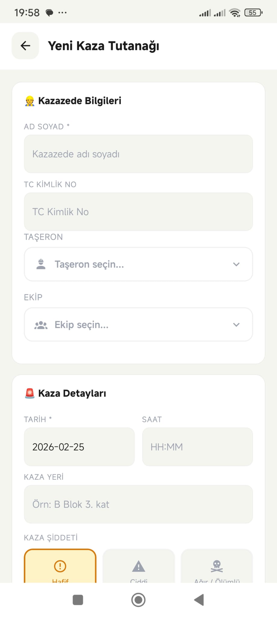 Kaza Tutanakları Ekran Görüntüsü