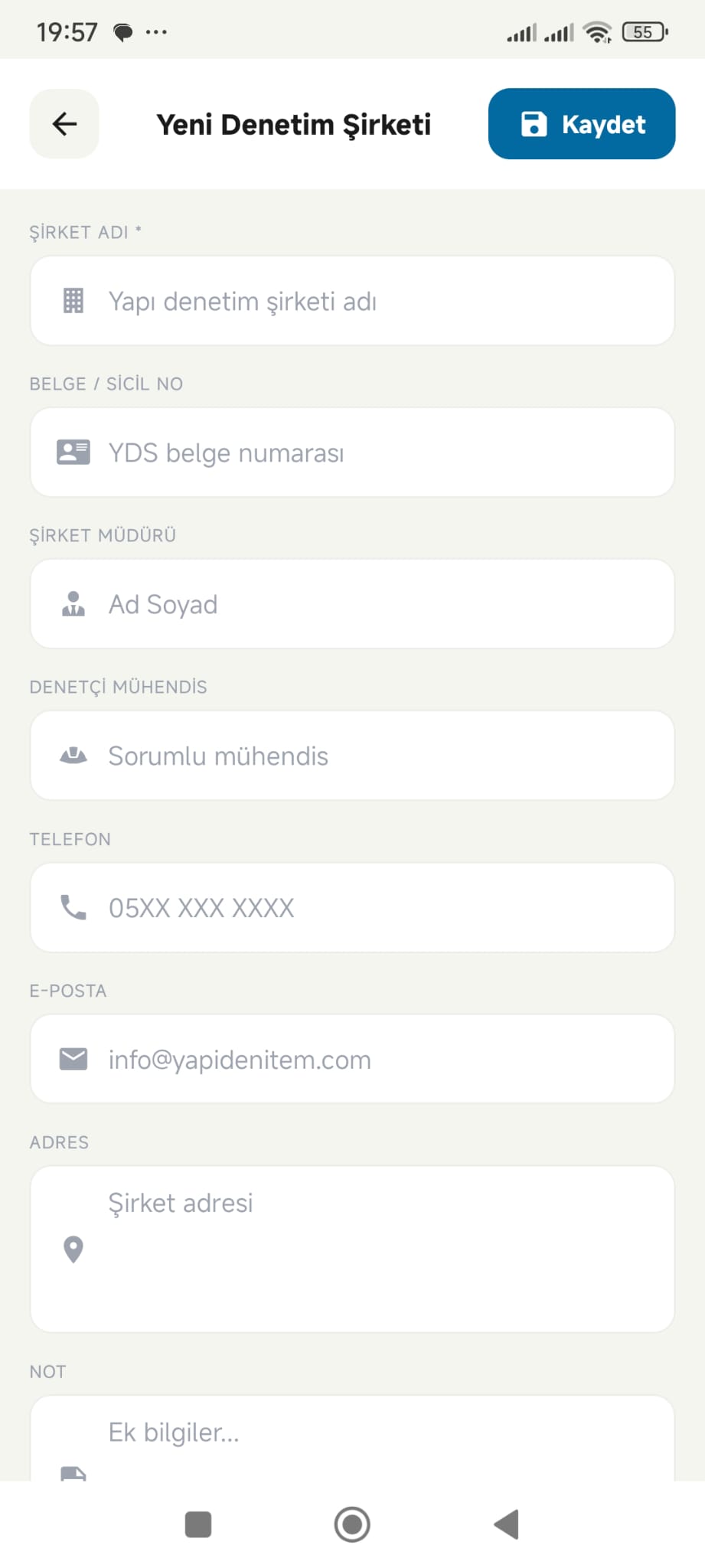 Yapı Denetim Ekran Görüntüsü